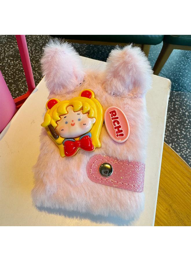 Bluejw Hand Ledger Girl Student Pink Diary High Color Value Girl Heart Plush Hand Ledger Notepad Notes - Image 5