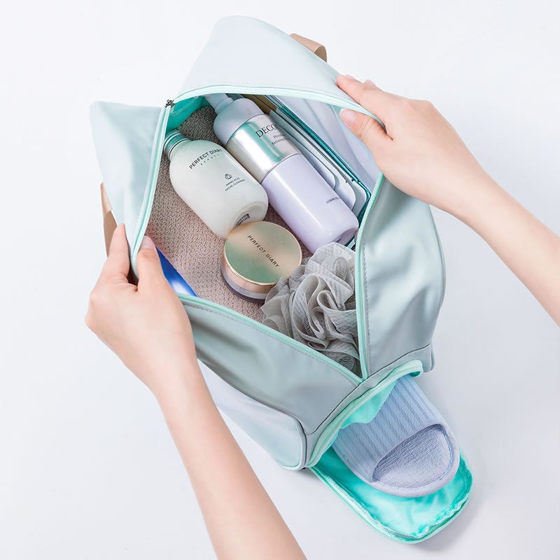 Korean-Style Large-Capacity Dry And Wet Separation Cosmetic Bag, Portable Beach Bag, Travel Fitness Toiletry Storage Bag, Waterproof - Image 5