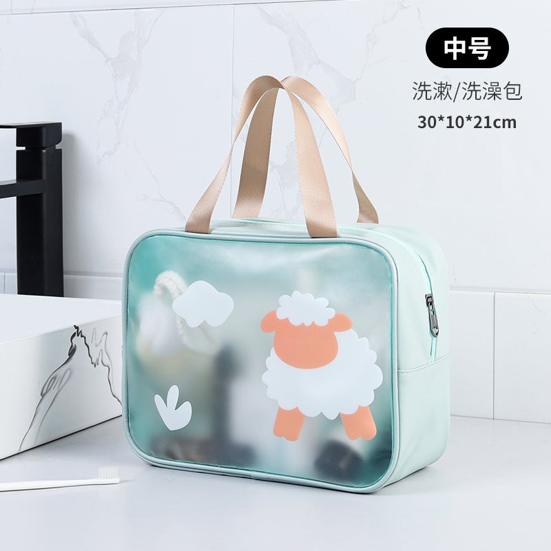Korean-Style Large-Capacity Dry And Wet Separation Cosmetic Bag, Portable Beach Bag, Travel Fitness Toiletry Storage Bag, Waterproof - Image 1
