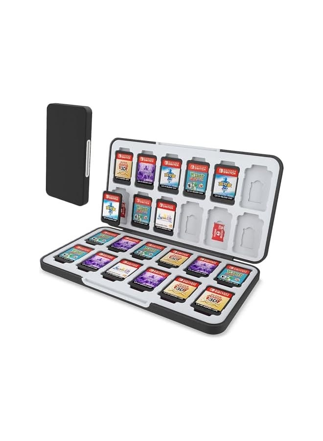 بروماس حافظة بطاقة الألعاب لجهاز Nintendo Switch&Switch OLED، بطاقة ألعاب محمولة، بطاقات ذاكرة Micro SD مع 24 فتحة لبطاقة الألعاب متوافقة مع بطاقة ألعاب Nintendo Switch&Switch OLED - Image 1