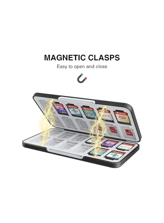 بروماس حافظة بطاقة الألعاب لجهاز Nintendo Switch&Switch OLED، بطاقة ألعاب محمولة، بطاقات ذاكرة Micro SD مع 24 فتحة لبطاقة الألعاب متوافقة مع بطاقة ألعاب Nintendo Switch&Switch OLED - Image 3