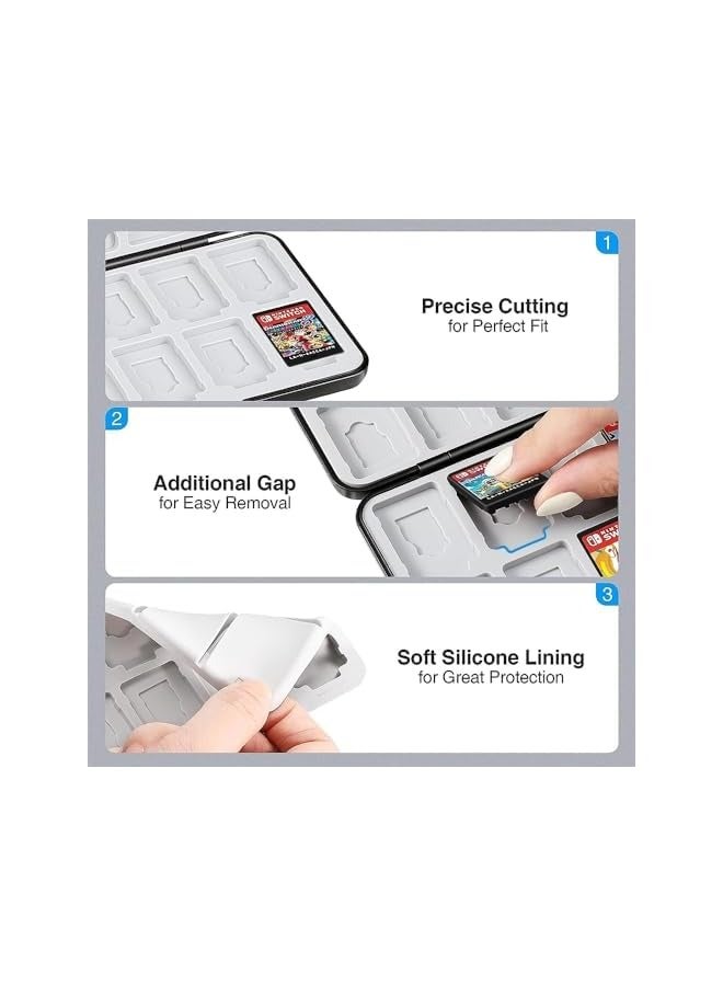 بروماس حافظة بطاقة الألعاب لجهاز Nintendo Switch&Switch OLED، بطاقة ألعاب محمولة، بطاقات ذاكرة Micro SD مع 24 فتحة لبطاقة الألعاب متوافقة مع بطاقة ألعاب Nintendo Switch&Switch OLED - Image 4