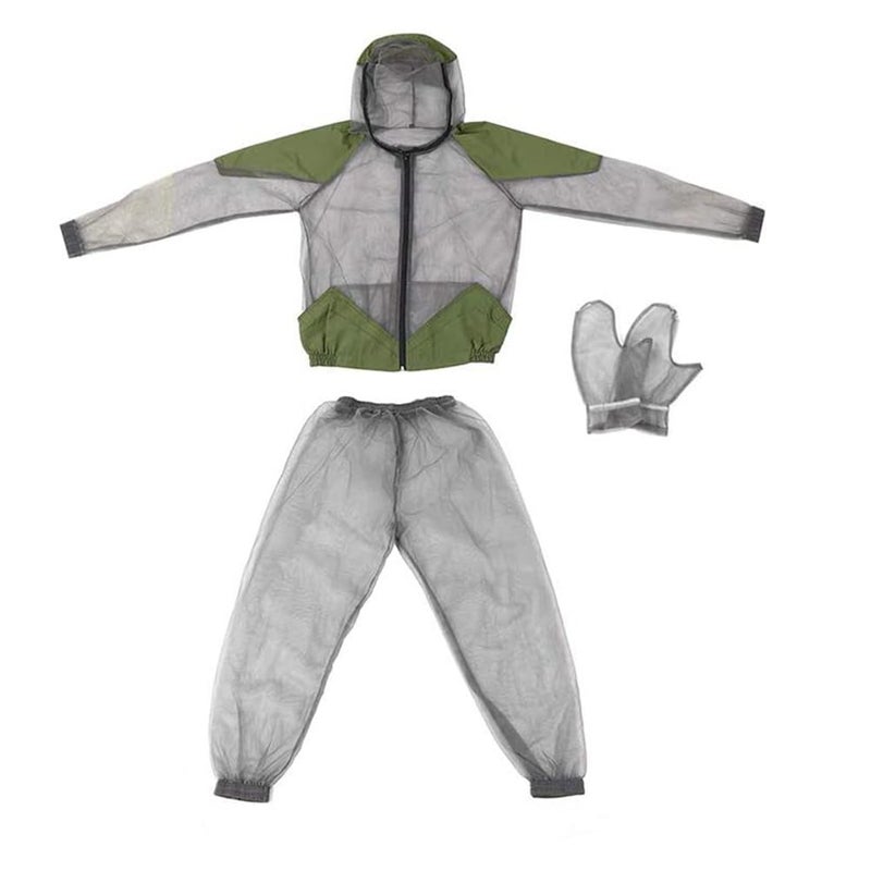 EXCEART Kids Mosquito Suit Outdoor Net Clothing Insect Mesh Protection Clothing Mesh Insects Net Gloves Grey (XL) - Image 2