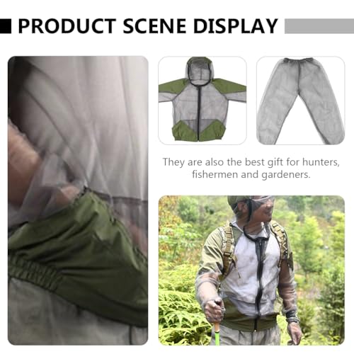EXCEART Kids Mosquito Suit Outdoor Net Clothing Insect Mesh Protection Clothing Mesh Insects Net Gloves Grey (XL) - Image 4