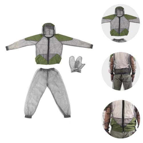EXCEART Kids Mosquito Suit Outdoor Net Clothing Insect Mesh Protection Clothing Mesh Insects Net Gloves Grey (XL) - Image 3