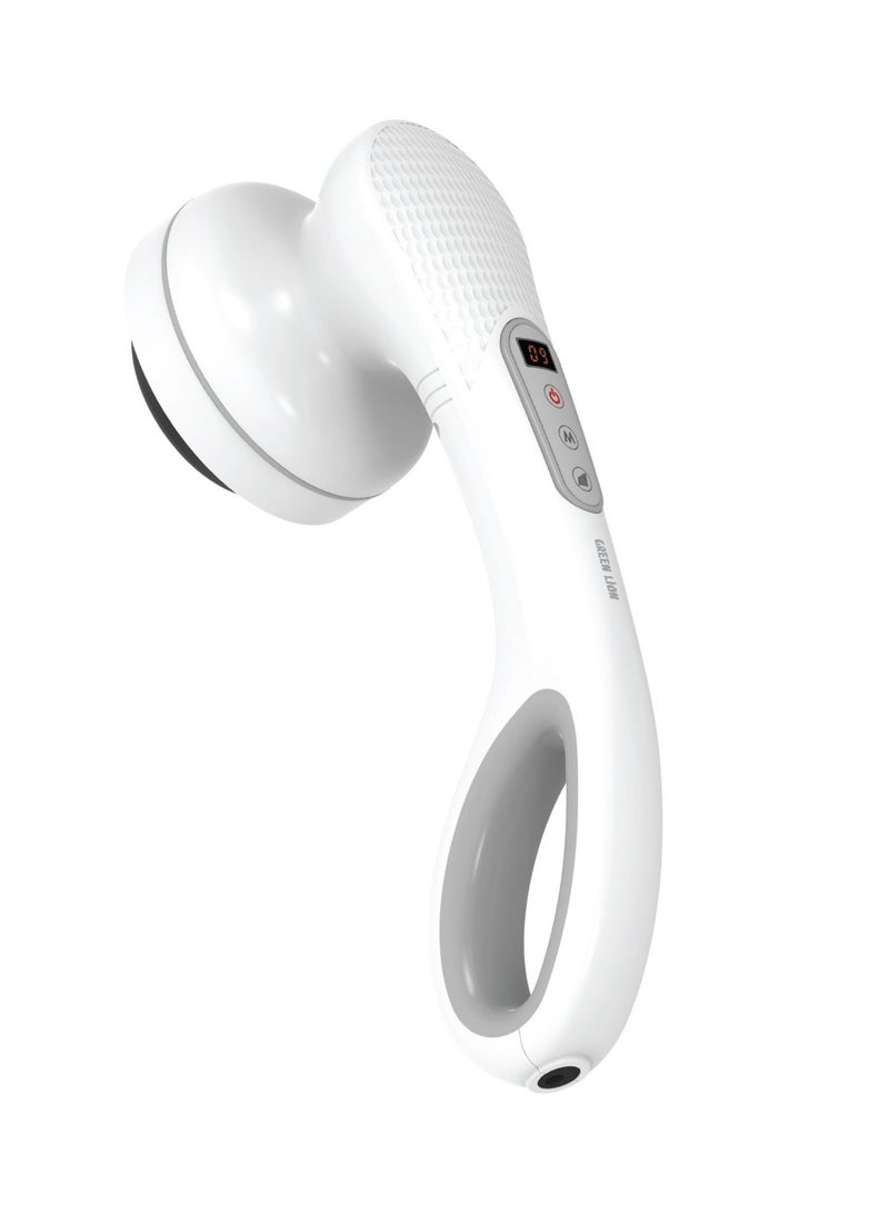 GREEN LION Relax Glide Body Massager with 15 Adjustable Speed Levels / 15 Massage Modes / Variety of Interchangeable Heads / LED Display / Auto Timer / Instant Relief / Round Handle / Low Noise Motor - White - Image 1