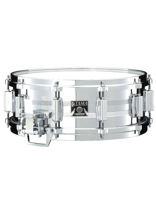 Tama 8055 | 50th Anniversary Mastercraft | Snare Drum | 1.2mm Steel Shell | 14"x5" | Die-Cast Hoops | Roller Action Strainer | Chrome