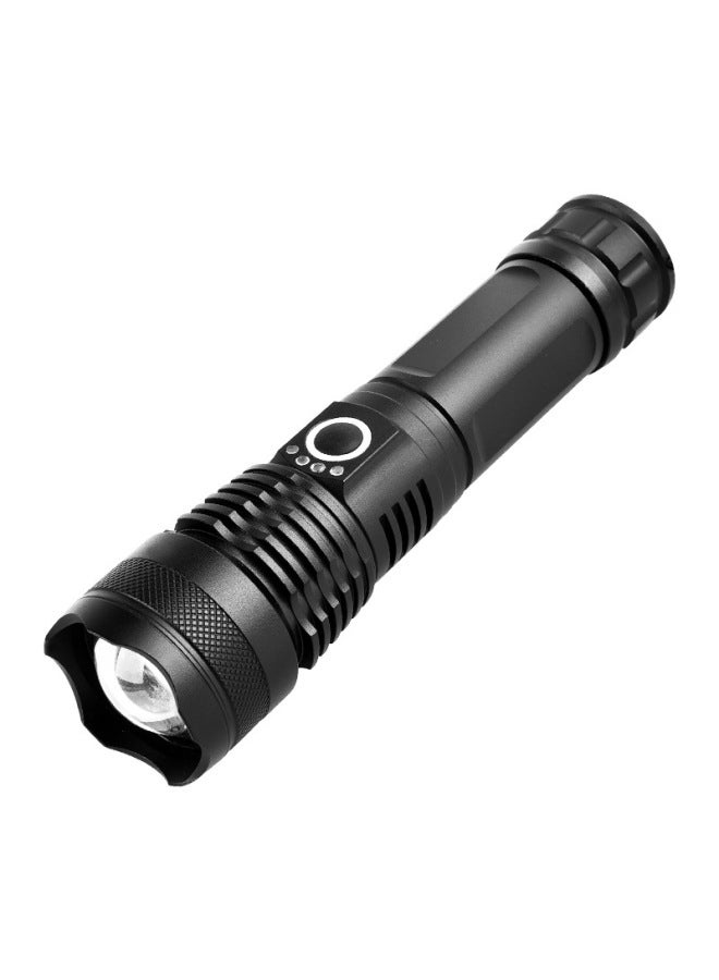 P50 Aluminum Alloy High-power Flashlight 26650 Rechargeable Usb Long-range Outdoor Zoomable Night Fishing Light-Product Specifications:Flashlight 26650 White Boxed USB Cable 18650 Battery - Image 2