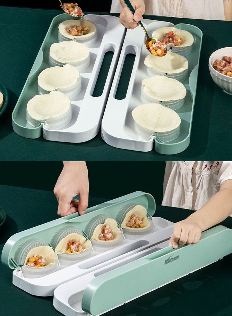 عشواز صانع معجنات يدوي 8 قطع مرة واحدة – قالب عجين سريع لسمبوسة، فطائر، جيوزا، رافيولي، وون تون ومعجنات – قالب سمبوسة رمضان – فطائر منزلية – أدوات مطبخ رمضان - Image 3