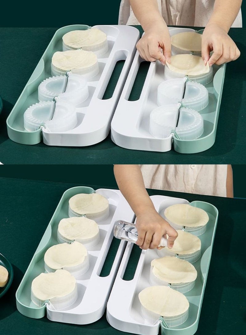 عشواز صانع معجنات يدوي 8 قطع مرة واحدة – قالب عجين سريع لسمبوسة، فطائر، جيوزا، رافيولي، وون تون ومعجنات – قالب سمبوسة رمضان – فطائر منزلية – أدوات مطبخ رمضان - Image 2