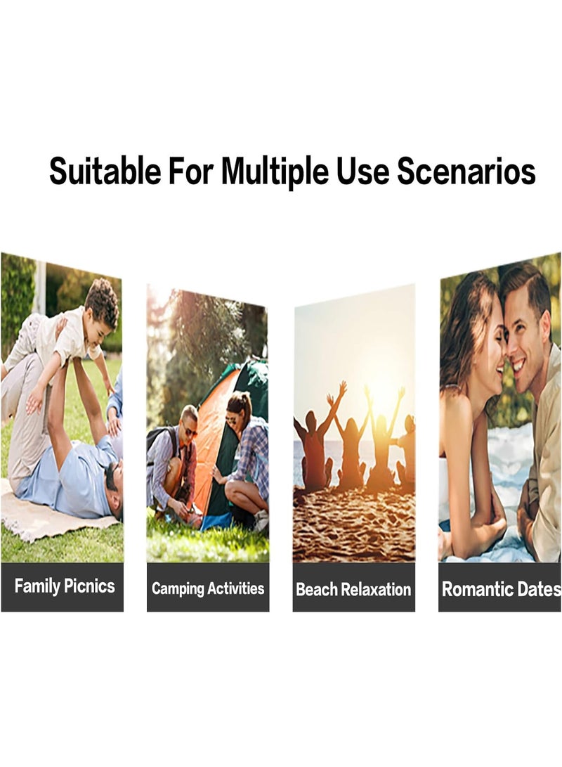 نادراب بطانية تخييم، حصيرة خارجية، معدات نزهة، غطاء طاولة قابل للتدوير، بطانية للنوم، بطانية مقاومة للماء، حصيرة تخييم للشاطئ، المخيم، العشب - بطانية قابلة للطي بنقوش مربعة (90x180 سم) - Image 3