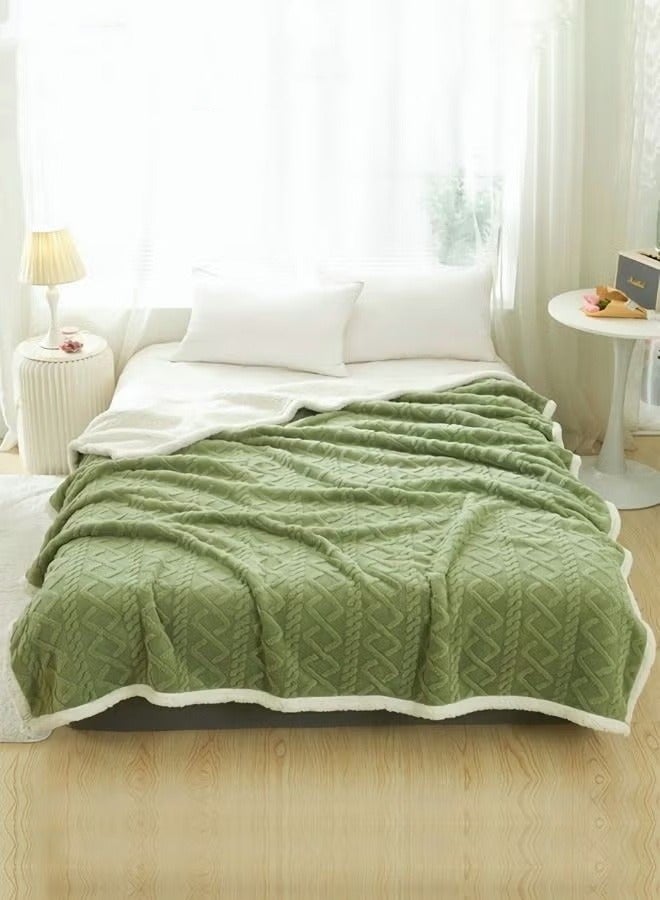 MIXDE Double-sided Blanket Simple Solid Color Blanket Three-dimensional Jacquard Design On The Surface Soft And Skin-friendly Breathable And Warm Blanket 180*200cm - Image 1