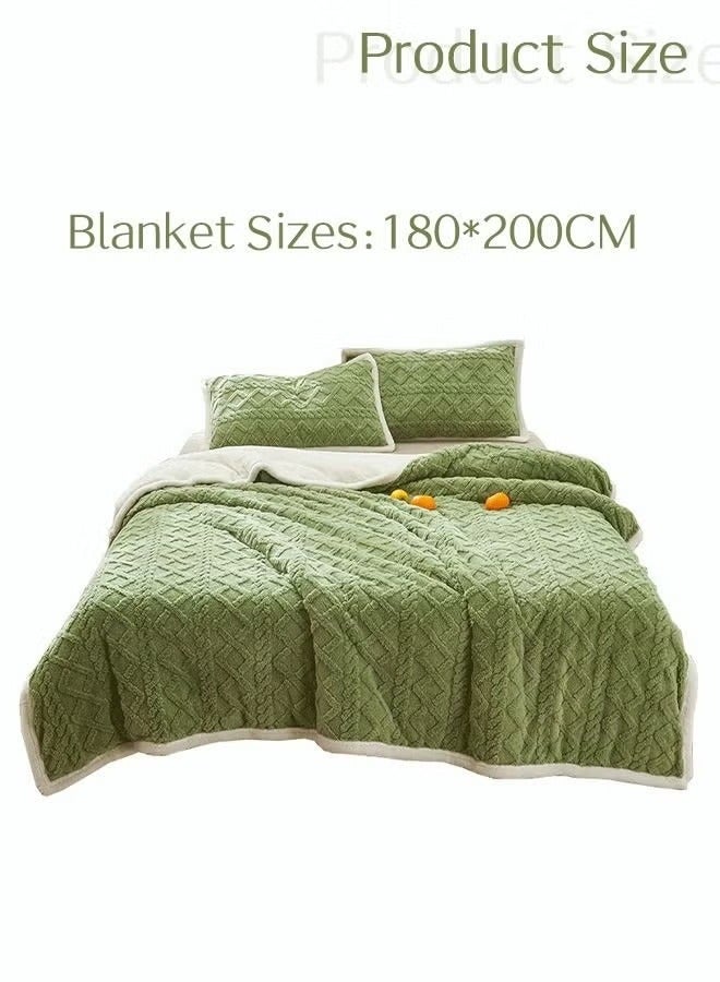 MIXDE Double-sided Blanket Simple Solid Color Blanket Three-dimensional Jacquard Design On The Surface Soft And Skin-friendly Breathable And Warm Blanket 180*200cm - Image 2
