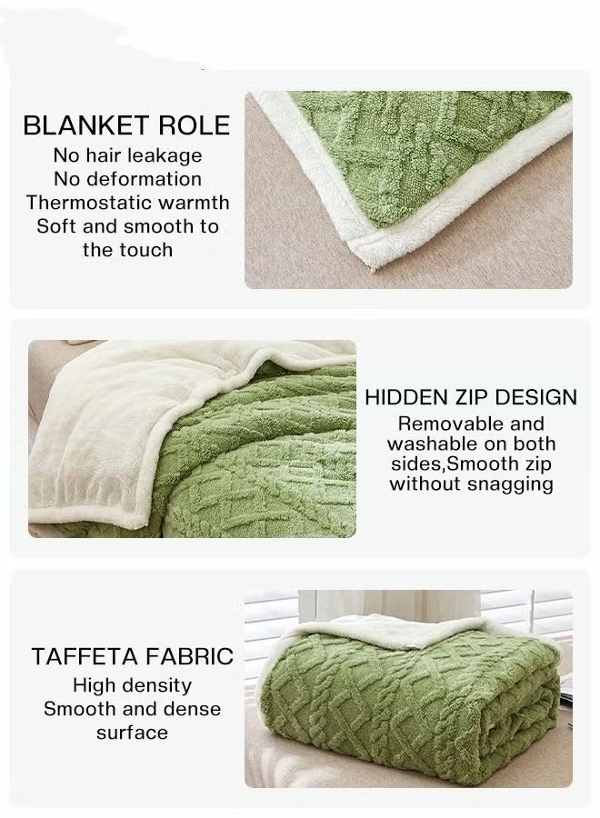 MIXDE Double-sided Blanket Simple Solid Color Blanket Three-dimensional Jacquard Design On The Surface Soft And Skin-friendly Breathable And Warm Blanket 180*200cm - Image 4