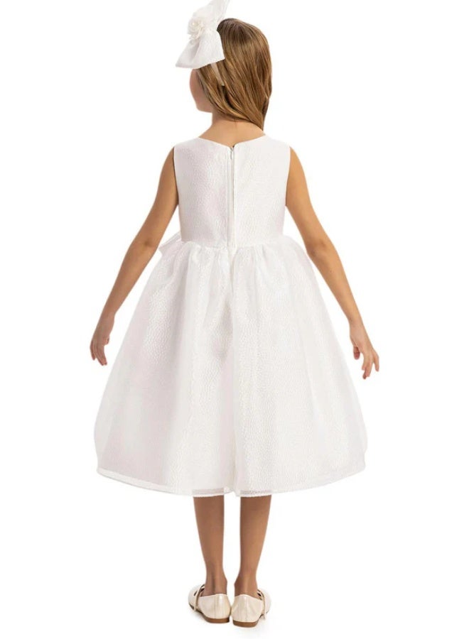 VIA BAMBINO فستان فتاة الزهور أبيض - Image 2