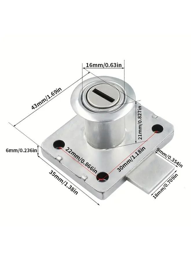 2 Sets Heavy Duty Metal Drawer Locks with Keys for Cabinet Desk Security - Image 4