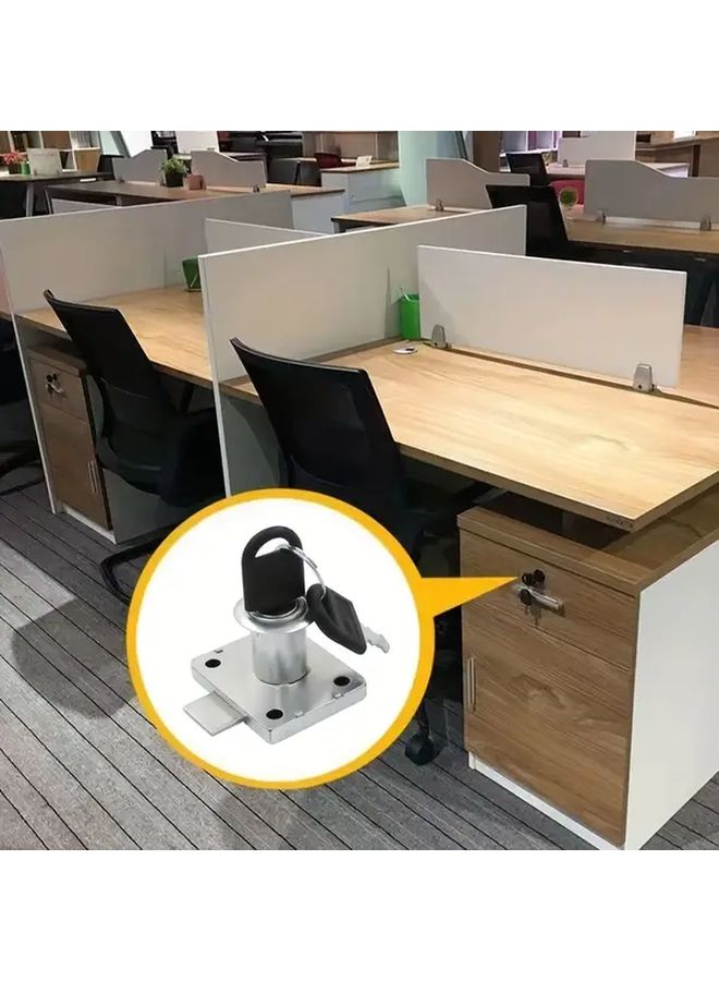 2 Sets Heavy Duty Metal Drawer Locks with Keys for Cabinet Desk Security - Image 3