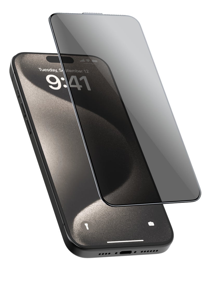froog iPhone 14 Pro Privacy Screen Protector /Anti Fingerprint/ Water Resistant / Scratch Resistant / Tempered Glass Anti-Peeping /Blocked Side Viewing / Full Protection - Black - Image 2