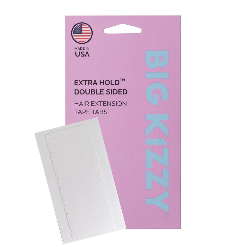 Big Kizzy Extra Hold Double Sided Hair Extension Tape  144 tabs replacement tape  Strong hold of 68 weeks  Made in USA