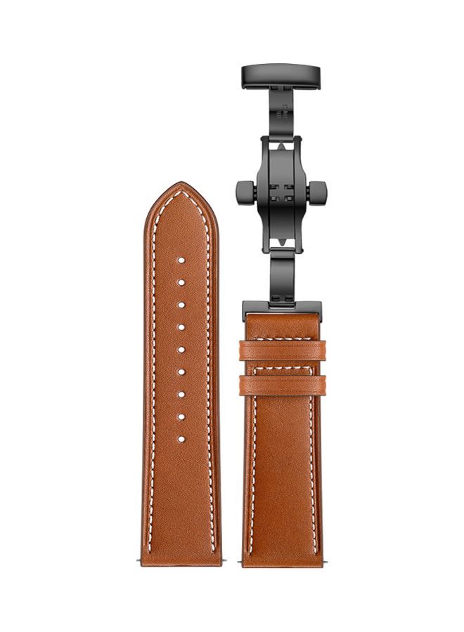 NIBEMINENT Replacement Band For Huawei Watch GT 2e - 46mm Brown/Black  - Image 1
