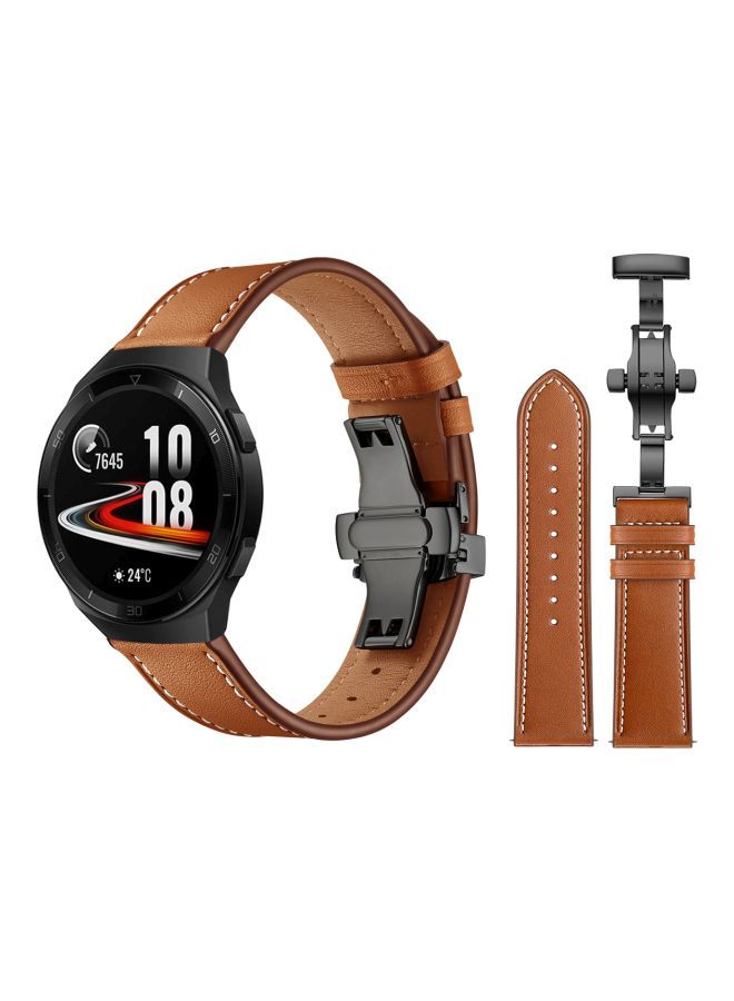 NIBEMINENT Replacement Band For Huawei Watch GT 2e - 46mm Brown/Black  - Image 2