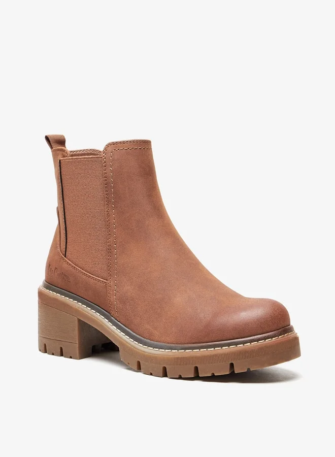 Lee Cooper Women's Solid Slip On Ankle Boots with Zip Closure