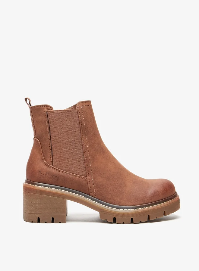 Lee Cooper Women's Solid Slip On Ankle Boots with Zip Closure