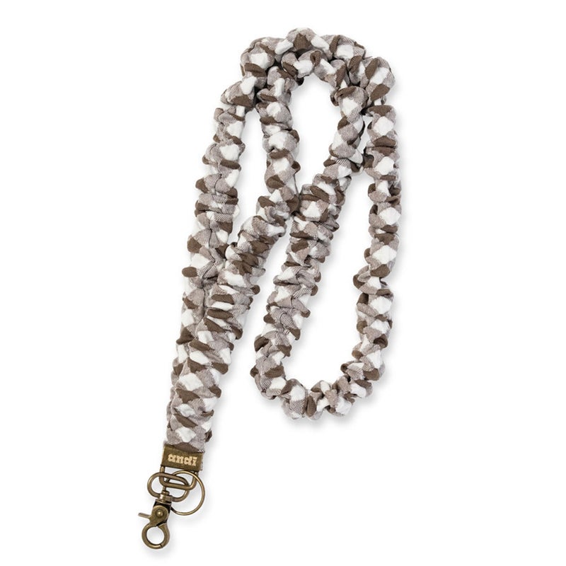 ANDI Neck Lanyard For Women - Scrunchie Cute Lanyard for Keys, Id Card Holder, Wallet - Aesthetic Long Lanyard (Brown Checkered) - Image 1
