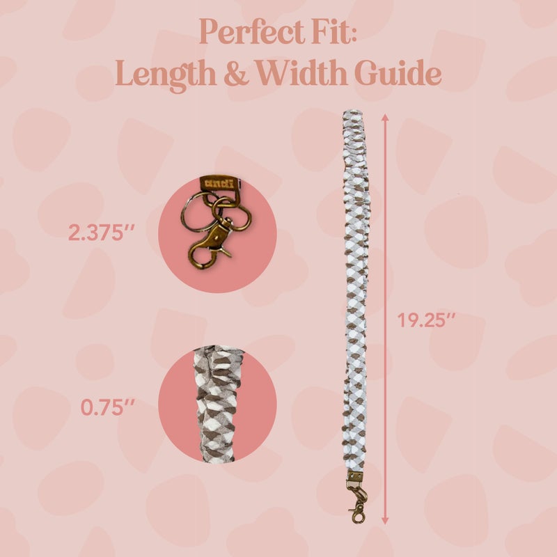 ANDI Neck Lanyard For Women - Scrunchie Cute Lanyard for Keys, Id Card Holder, Wallet - Aesthetic Long Lanyard (Brown Checkered) - Image 4