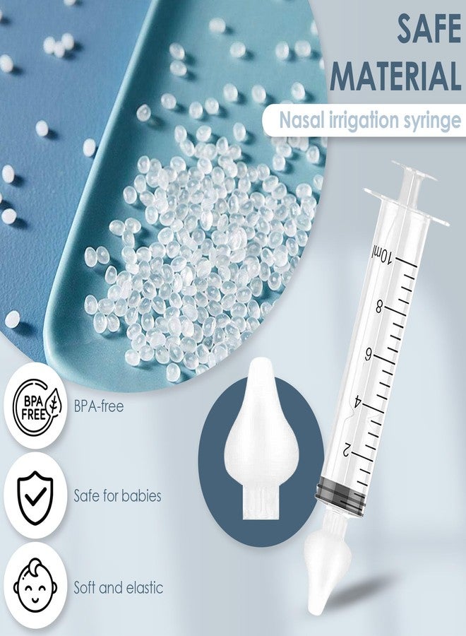 Bluet B - Baby Nasal Syringe (2-Pack) - Safe Silicone Nasal Aspirator for Newborn - Infant Mucus Removal - 10ml Nose Cleaner Syringe for Baby - Toddler Congestion Relief - Reusable Tips - White - Image 2