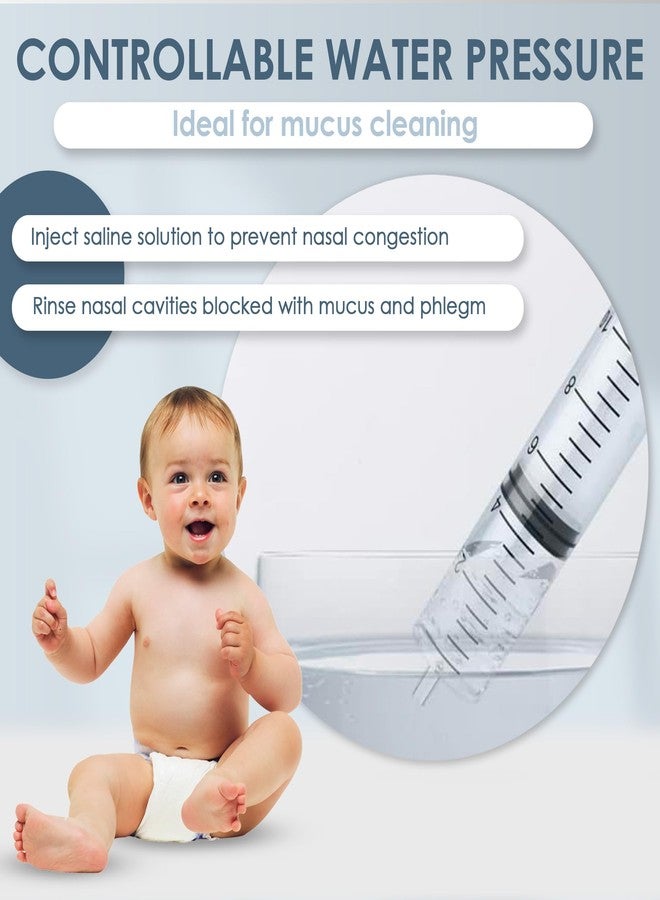 Bluet B - Baby Nasal Syringe (2-Pack) - Safe Silicone Nasal Aspirator for Newborn - Infant Mucus Removal - 10ml Nose Cleaner Syringe for Baby - Toddler Congestion Relief - Reusable Tips - White - Image 3