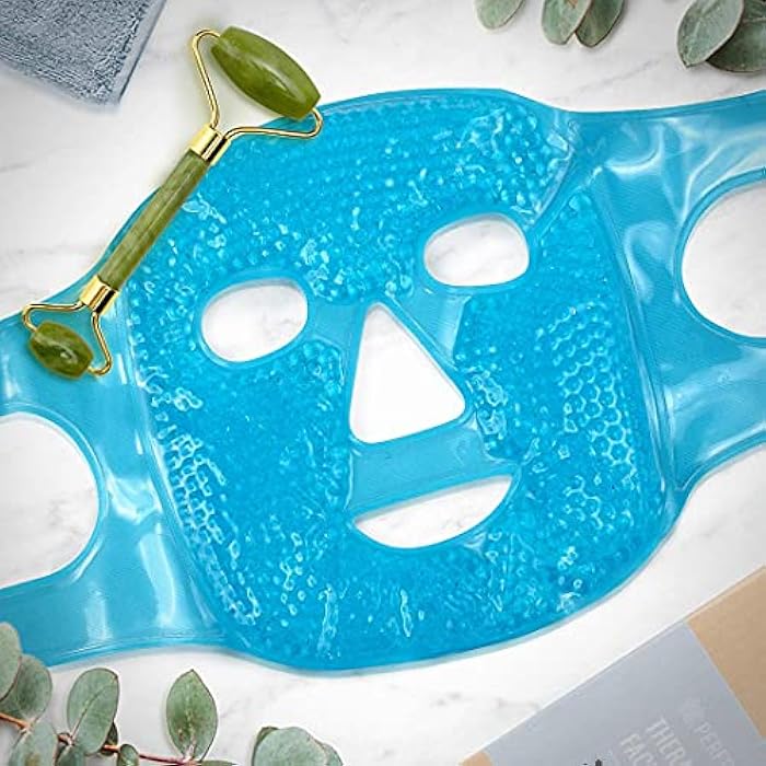 Perfecore Ice Face Mask + Jade Roller - Beauty Roller Face Neck Massage Tool - Stone Face Roller & Facial Mask Set for Wrinkles Fine Lines & Anti Aging, Puffy Eyes, Dark Circles & Overall Skin Care - Image 5