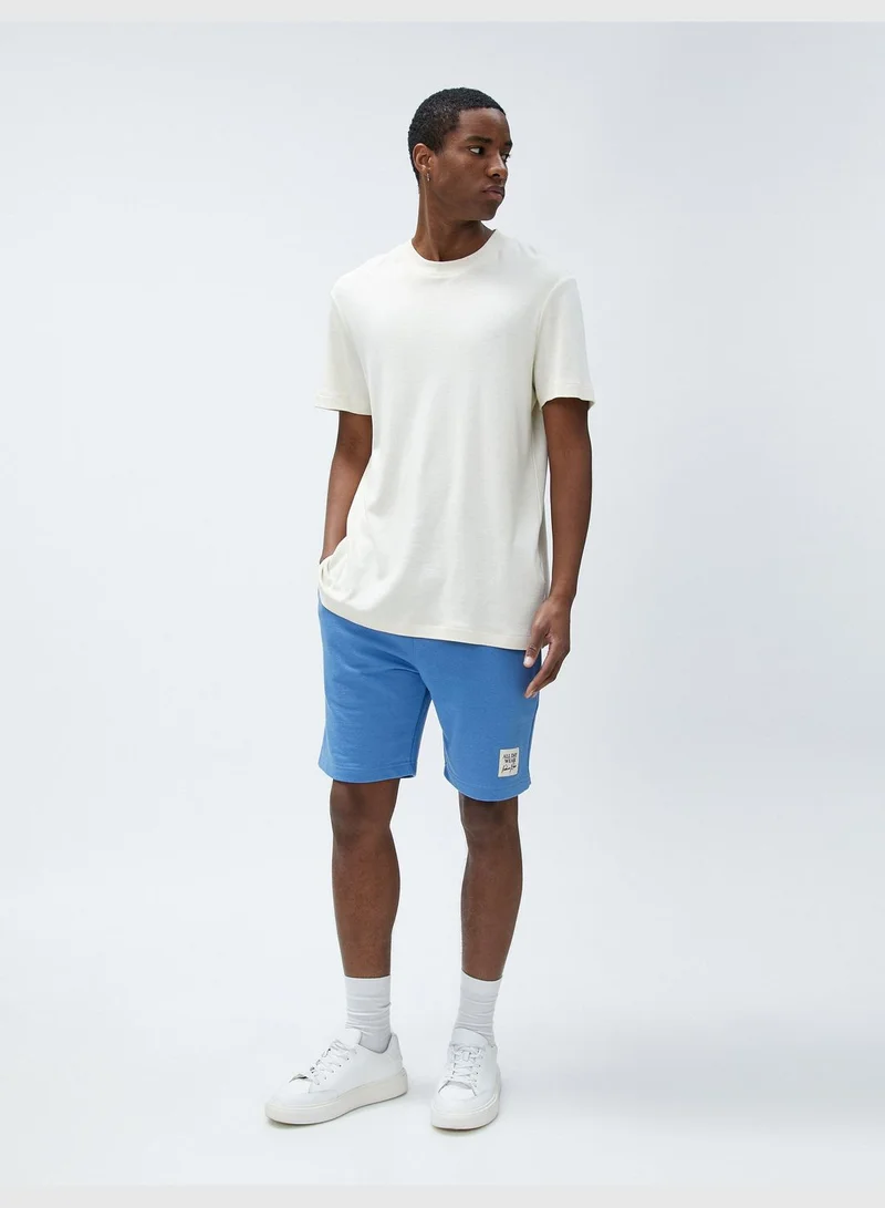 KOTON Drawstring Shorts Tag Printed Pocket Detailed