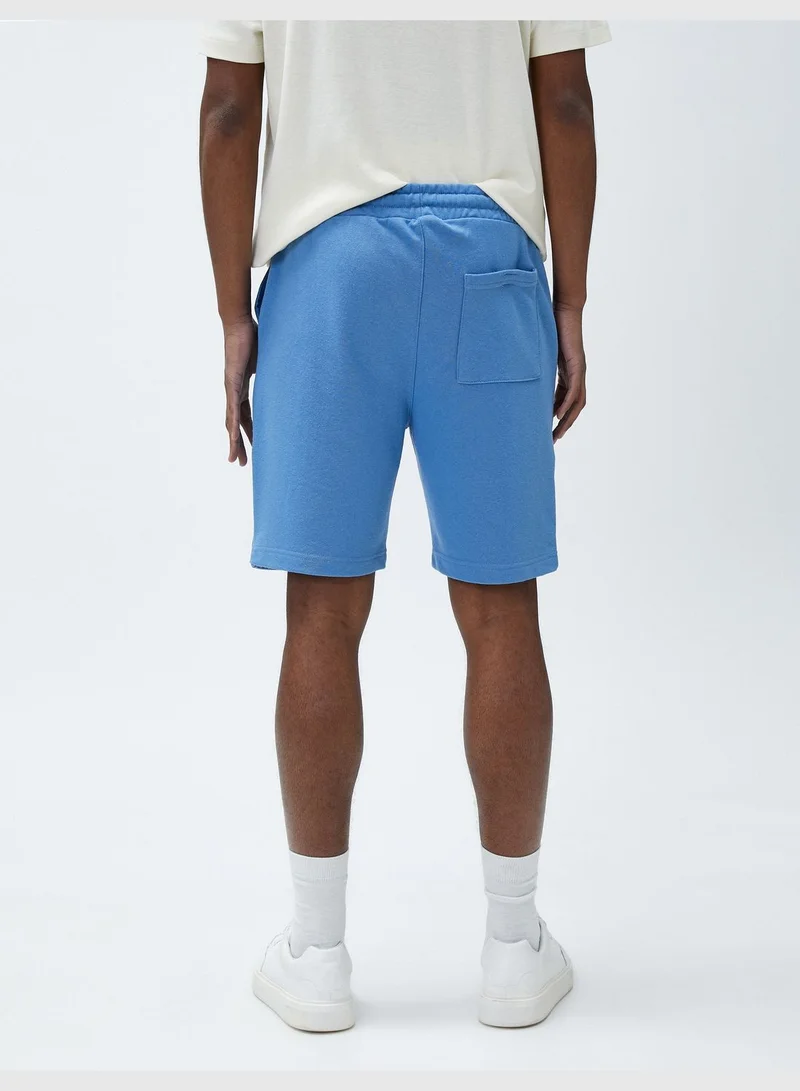KOTON Drawstring Shorts Tag Printed Pocket Detailed