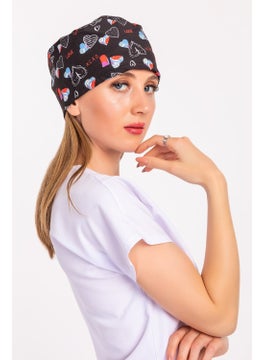 Nur Medikal Giyim Nur Medical Clothing Black Love Patterned Doctor Nurse Hospital Surgical Cap B179  - Image 3