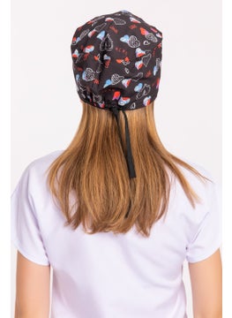 Nur Medikal Giyim Nur Medical Clothing Black Love Patterned Doctor Nurse Hospital Surgical Cap B179  - Image 5