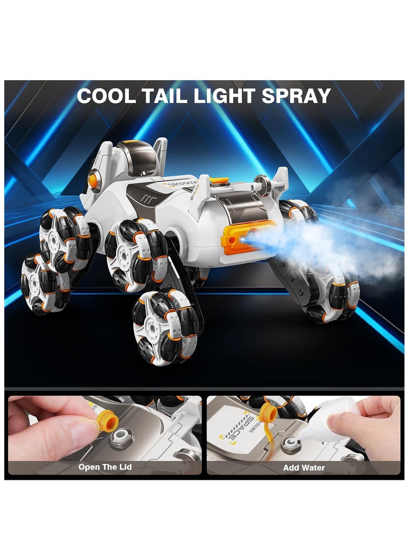 TOY GARDEN RC Stunt Car Toys for Kids, Remote Control Stunt Robot Dog, 2.4GHz 360° Rotating Changeable Robot Dog with Spray, Music & Light Functions for Kids Children 6-14 Years Boys Girls Birthday Gifts  - Image 4