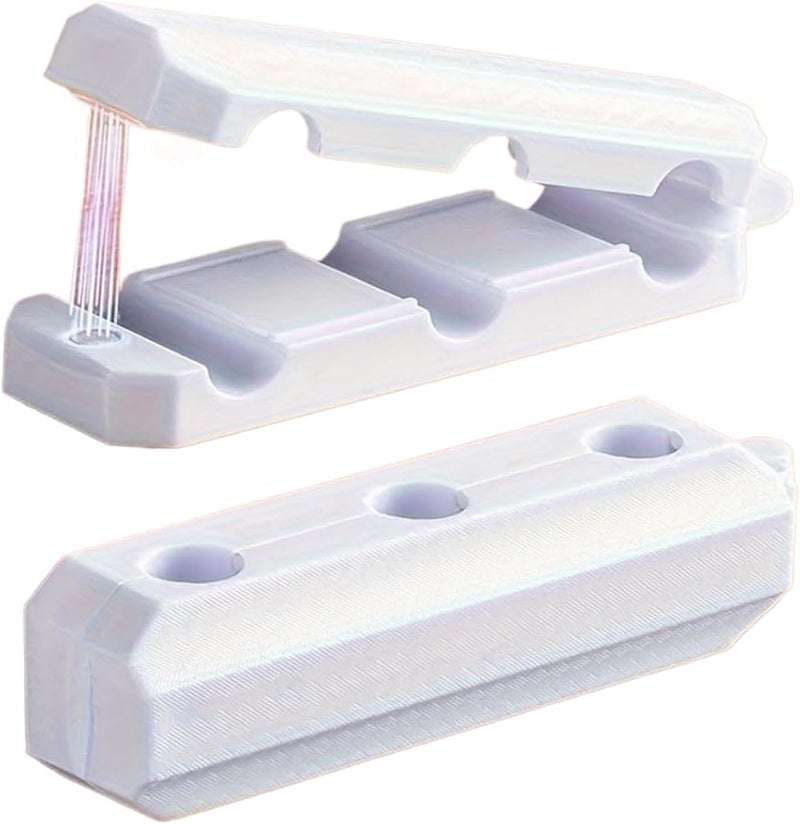 White Magnetic Cable Clips Adhesive Holder 3 Hole Organizer 7x2x1 5cm - Image 1