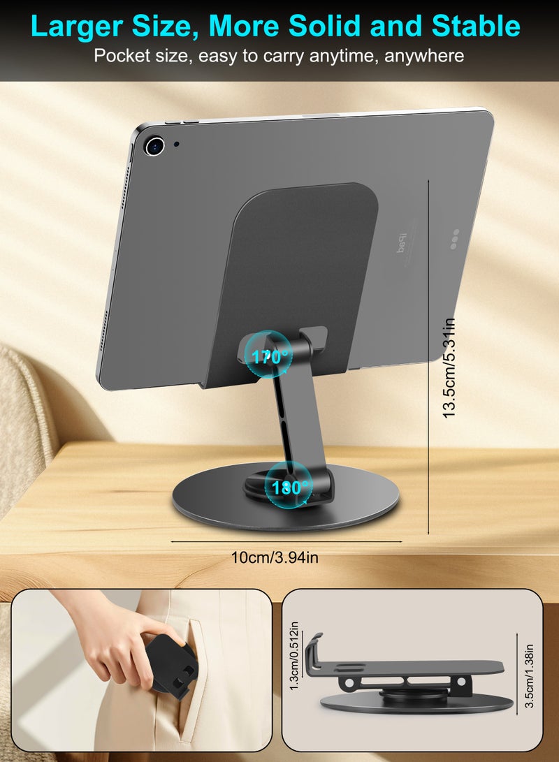 Necomi iPad Stand & Phone Stand for Desk, 360 Rotating Adjustable Portable Monitor Tablet Holder Office  - Image 4