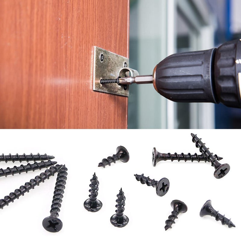 Rustark 120Pcs #7 x 1-1/2'' Coarse Thread Drywall Screw with Phillips Drive Black Oxide Finsh Bugle Head Wood Screws Assortment Kit Ideal for Drywall Sheetrock - Image 5