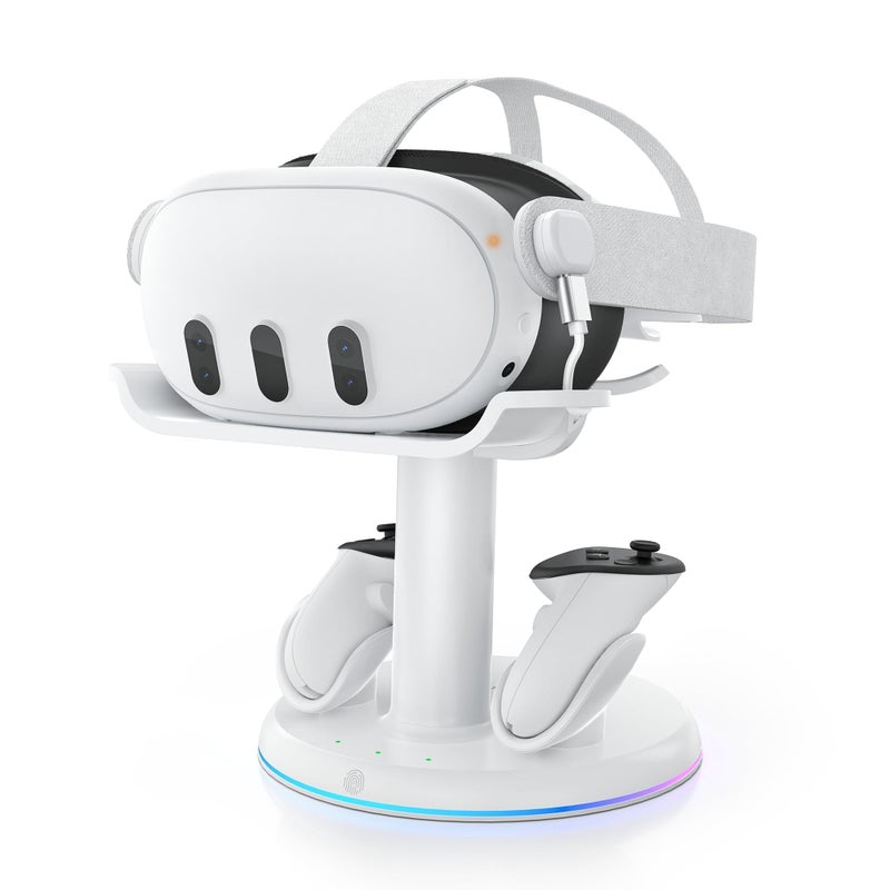 AMVR RGB Charging Dock Compatible with Meta Quest 3Quest 3S Accessories 30W Fast Charging Station with USBC Power Hub 2 Rechargeable Controllers Batteries Quest 3 Charging Dock - Image 2