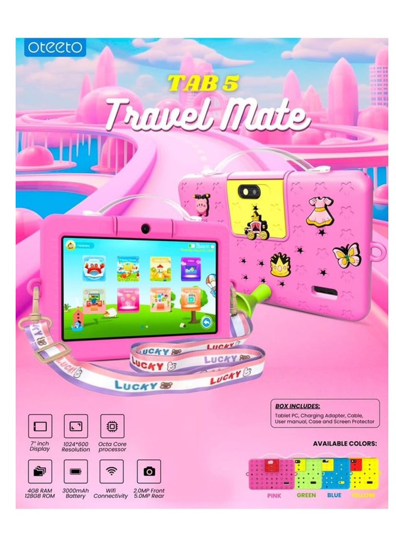 Oteeto Tab 5 Travel Mate Kids 7 Inch Pink 4GB RAM 128GB - International Version - Image 2