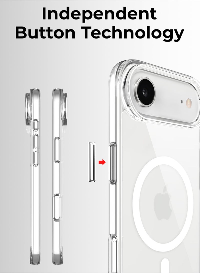 جلاسولوجي iPhone 17 Air Ultra Clear Cover, Heavy duty Protection, Extra Raised Edges, Scratch Resistant,  Anti Yellowing & Slim Design, Strong Magnets For All Magsafe Accessories - Image 3