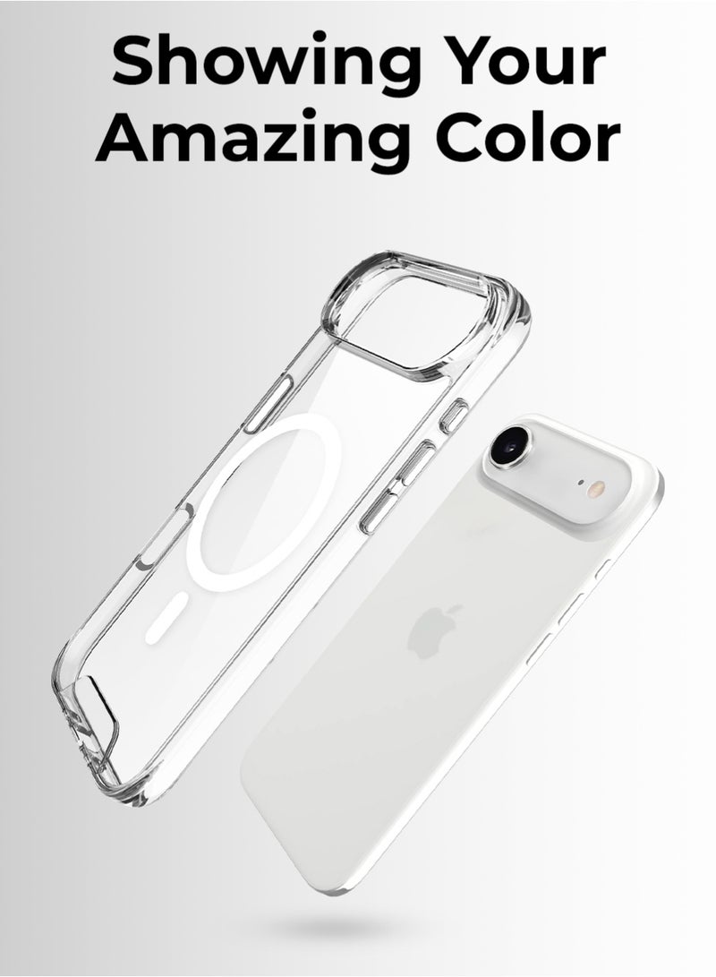 جلاسولوجي iPhone 17 Air Ultra Clear Cover, Heavy duty Protection, Extra Raised Edges, Scratch Resistant,  Anti Yellowing & Slim Design, Strong Magnets For All Magsafe Accessories - Image 5