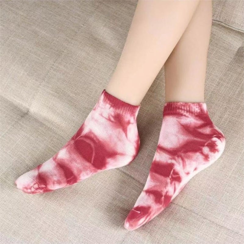 manipepe Manimepe 10 Pairs Women's Cotton Tie Dye Ankle Socks, 5-9 - Image 2