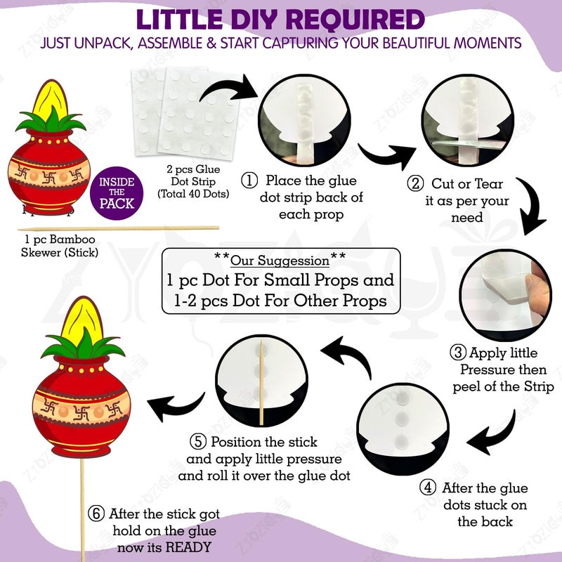 Zyozique RICE CEREMONY Decorations Combo / Mukhe Bhaat Decorations Items / Baby Rice Ceremony Decorations / Annaprashan Paper Banner, Photo Booth ( Pack Of 67) - Image 3