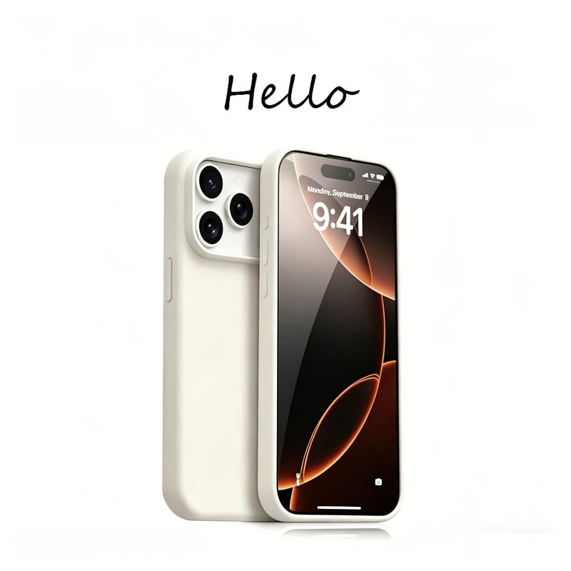 حافظة هاتف أصلية بتصميم بسيط باللون الأبيض الحليبي لهاتف iPhone 13 Pro Max مقاومة للسقوط والصدمات - Image 5