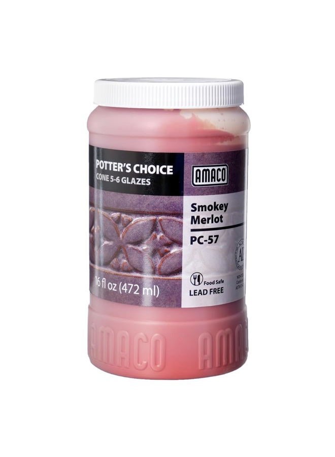 Amaco Potters Choice Glaze Smokey Merlot PC-57 High Fire Lead Free for Pottery Clay, Bisque, Ceramic, 1-Pint - Image 2