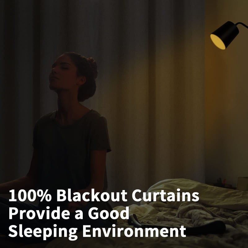 BGment Linen Color Blackout Curtains 54 Inch Length for Bedroom 2 Panels Set  Linen Textured Thermal Insulation Soundproof Window Curtain Drapes with Grommet  42 Inch Wide Each Panel - Image 3