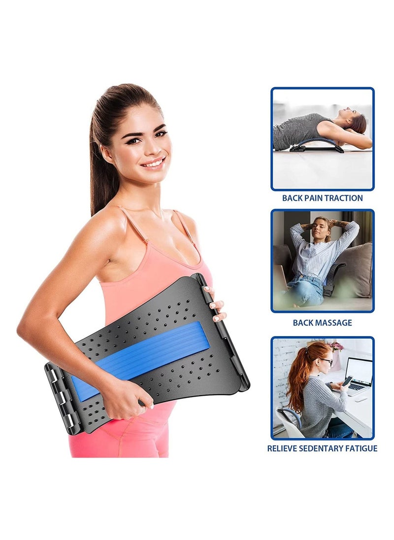 Generic - 3 Heights Adjustable Back Stretcher For Pain Relief, Lower Back Stretcher With Massaging Points & Cushion Foam, Spine Deck For Office Chair, Car, Travel - Image 1